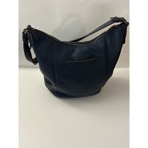 The Sak Squoia Indigo blue Navy Pebble Leather Bucket Hobo Single Shoulder Bag